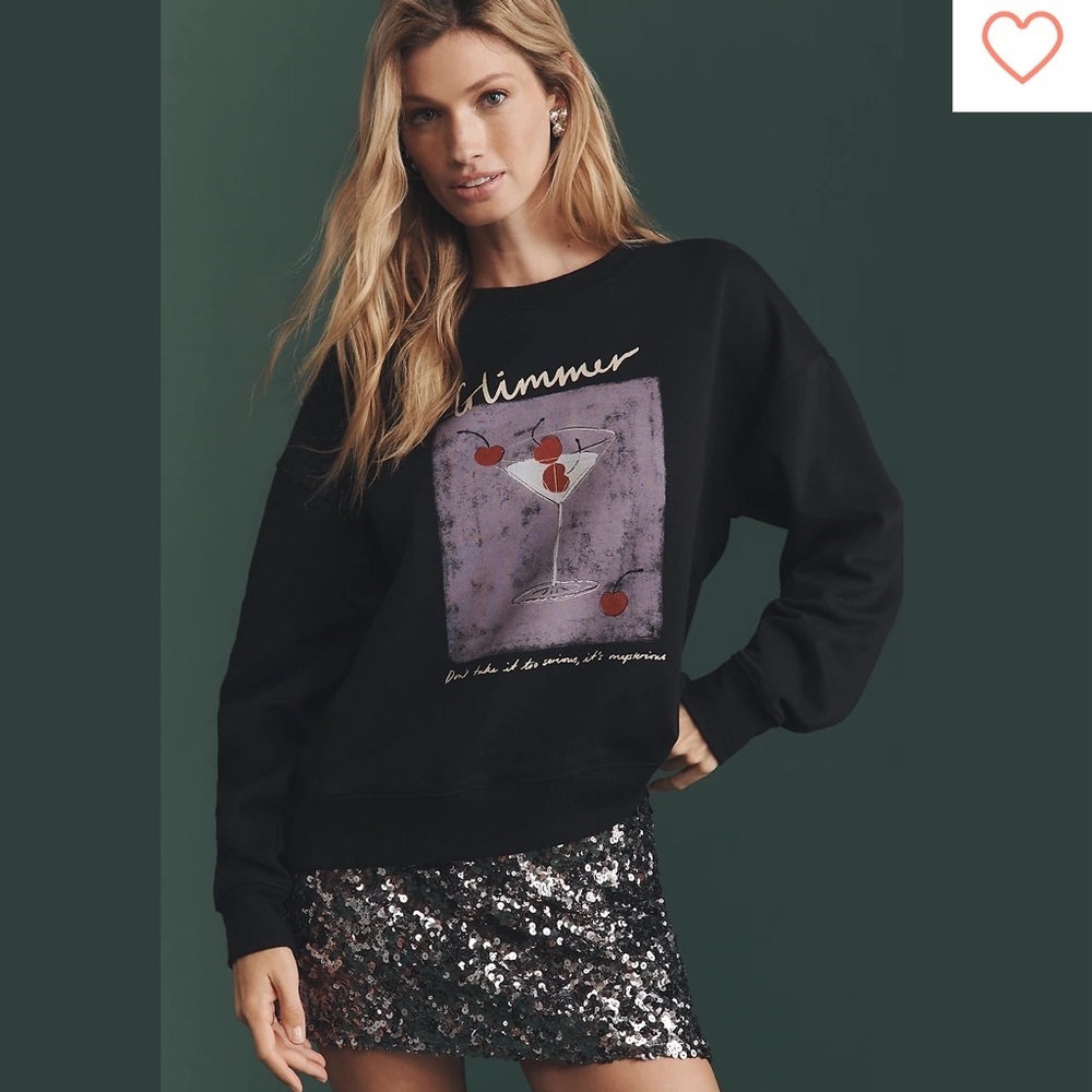 NWT Maeve x Natalia Bagniewska Anthropolgie Cheers Pullover Sweatshirt Medium
